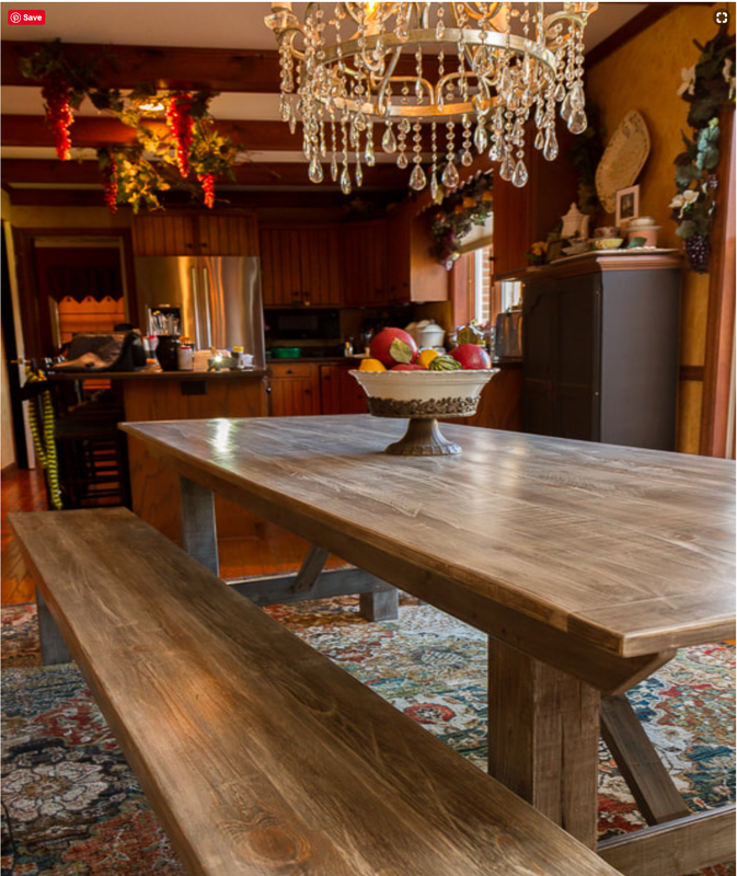 Gray Farm Table & Benches Crows Nest Arts