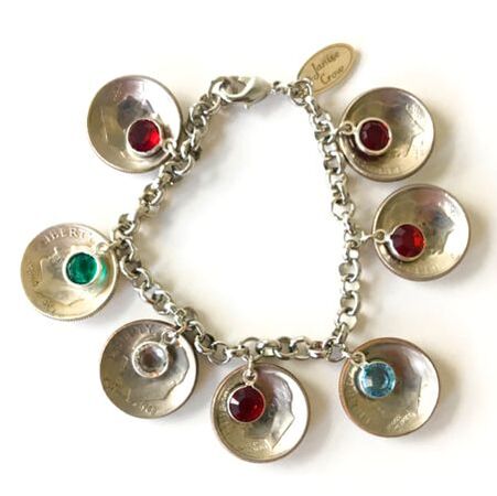 Custom Dime Bracelet with birthstones of each family member.