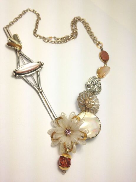 Moms old jewelry redesigned into new jewelry by Janise Crow