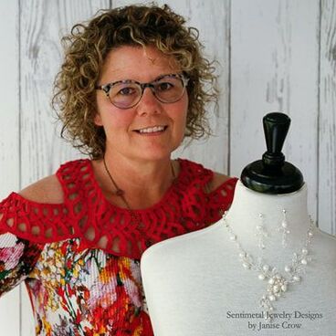 Sentimental Jewelry Designs by Janise Crow, custom bridal pearl necklace set titled 